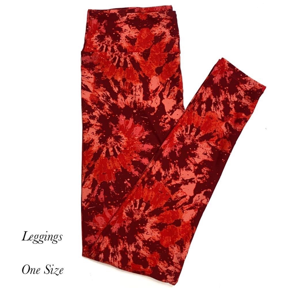 Nwot Lularoe Os Red Tye Dye Pattern Leggings. - image 1